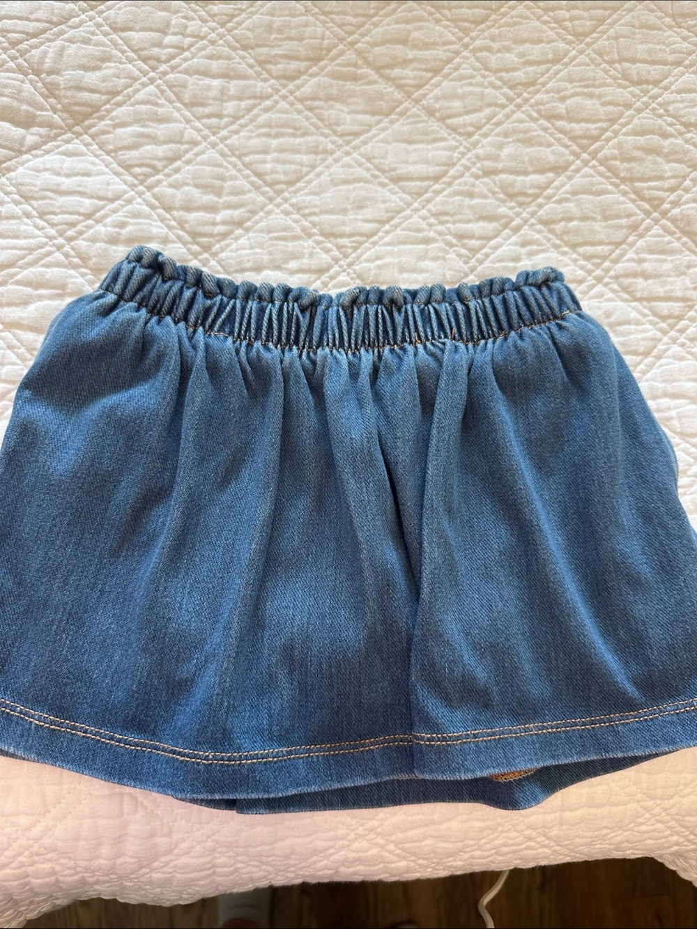 Little Sleepies-Play Blue Elastic-Waist Denim Skort
